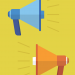 two megaphones